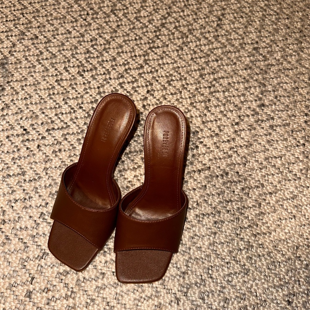 Forever 21 Chocolate Brown Slide Heels